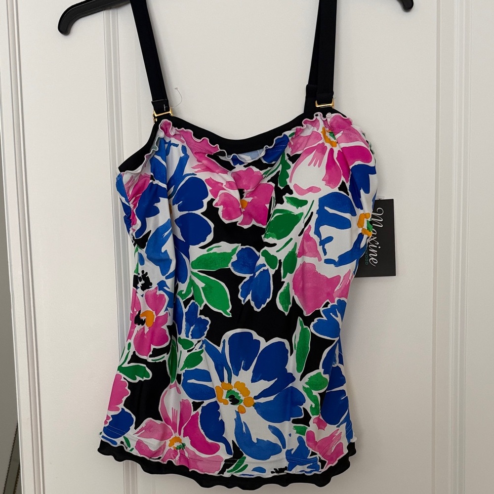 Maxine of Hollywood tankini swim top with adjustable straps